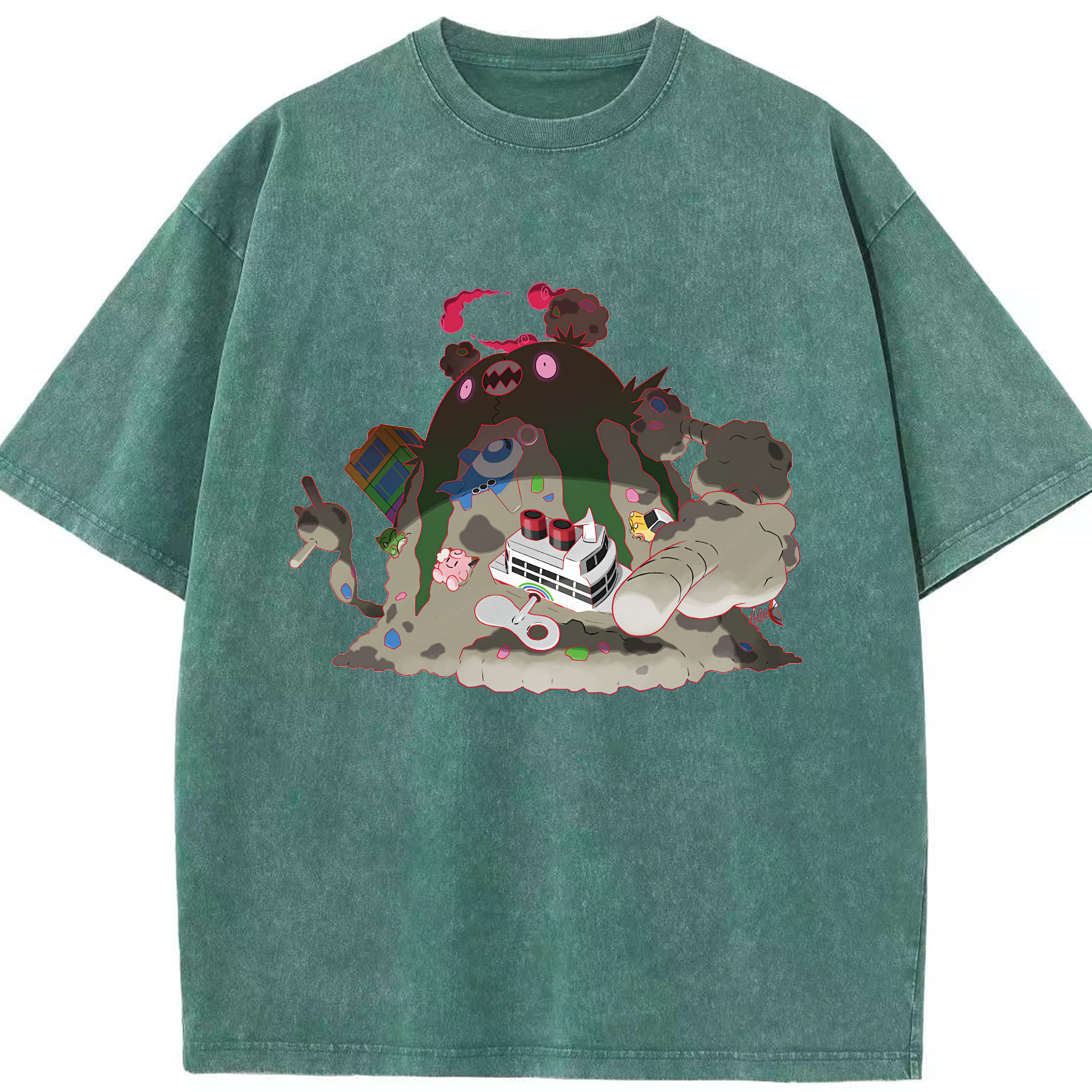 （画像用） ポケットモンスター Pokémon 綿100% ヴィンテージ風 半袖Tシャツ（フロントプリント）